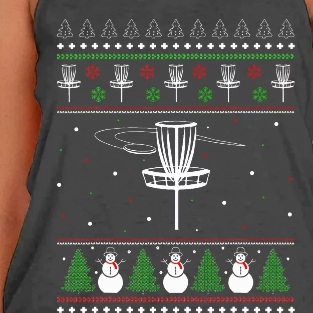 Disc Golf Ugly Christmas Sweater Pajama Gifts Women's Knotted Racerback Tank