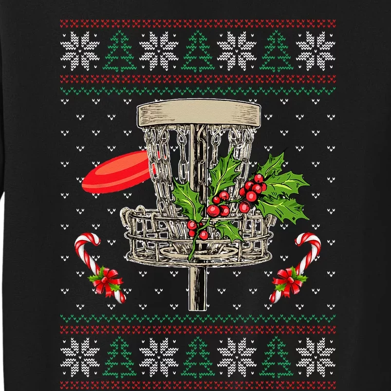 Disc Golf Ugly Christmas Pajama Xmas Funny Tall Sweatshirt