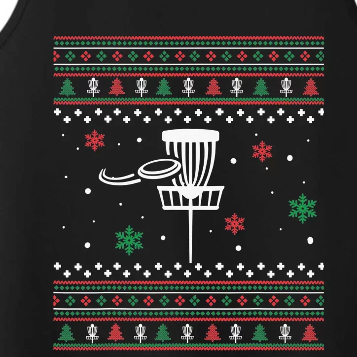 Disc Golf Ugly Christmas Pajama Xmas Gifts for golf Performance Tank