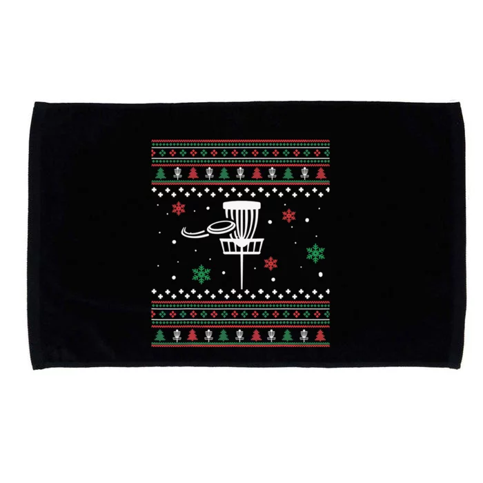 Disc Golf Ugly Christmas Pajama Xmas Gifts for golf Microfiber Hand Towel