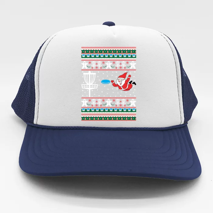 Disc Golf Ugly Christmas Merry Discmas Holiday Xmas Gift Cool Gift Trucker Hat