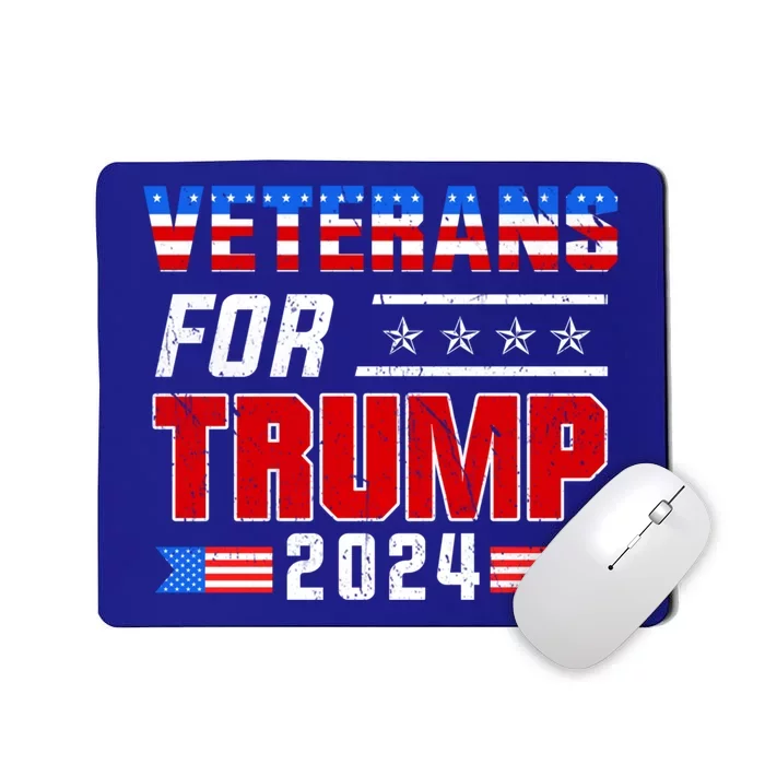 Dad Grandpa Veterans For Trump 2024 American Trump Flag Gift Mousepad