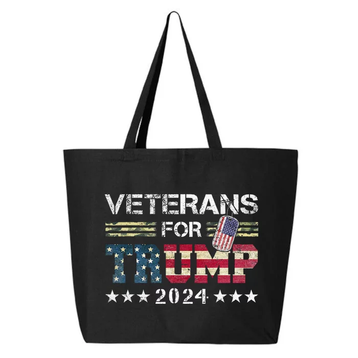 Dad Grandpa Veterans For Trump 2024 American Flag 25L Jumbo Tote