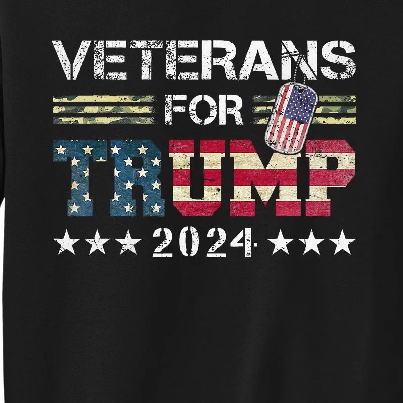 Dad Grandpa Veterans For Trump 2024 American Flag Sweatshirt