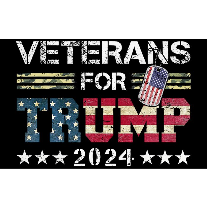 Dad Grandpa Veterans For Trump 2024 American Flag Bumper Sticker