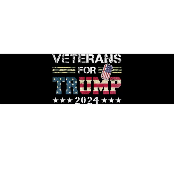 Dad Grandpa Veterans For Trump 2024 American Flag Bumper Sticker