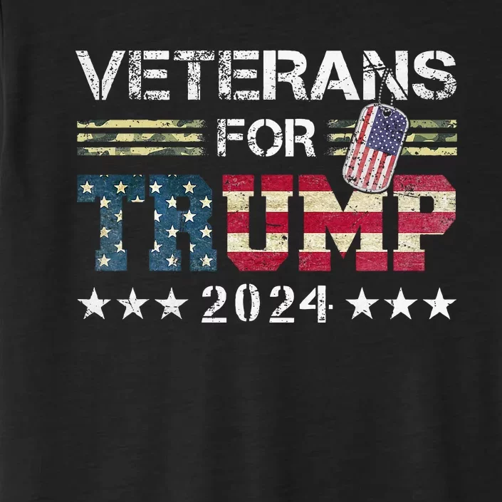 Dad Grandpa Veterans For Trump 2024 American Flag ChromaSoft Performance T-Shirt