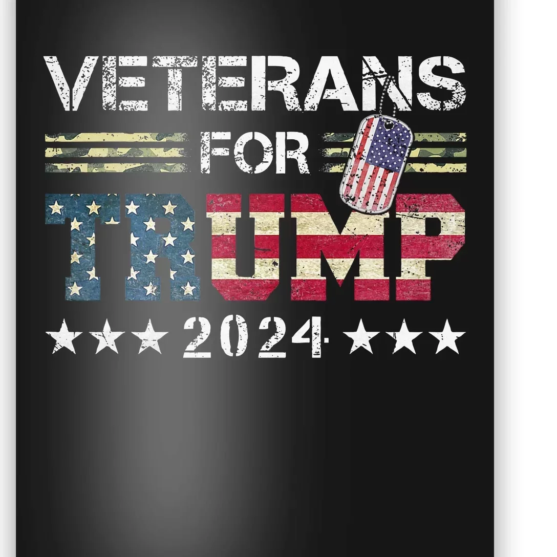 Dad Grandpa Veterans For Trump 2024 American Flag Poster