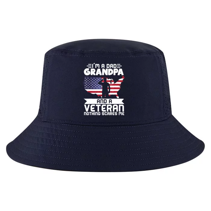 Dad Grandpa Veteran Nothing Scares Patriotic Veterans Day Cool Comfort Performance Bucket Hat