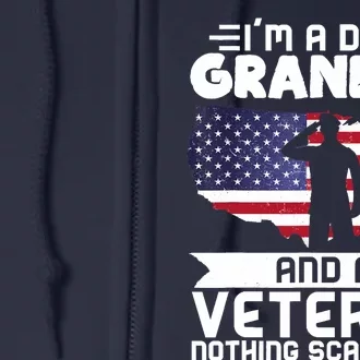 Dad Grandpa Veteran Nothing Scares Patriotic Veterans Day Full Zip Hoodie