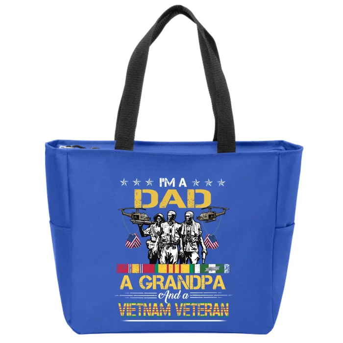 Dad Grandpa Vietnam Veteran Vintage Gift Military 'S Gift Zip Tote Bag