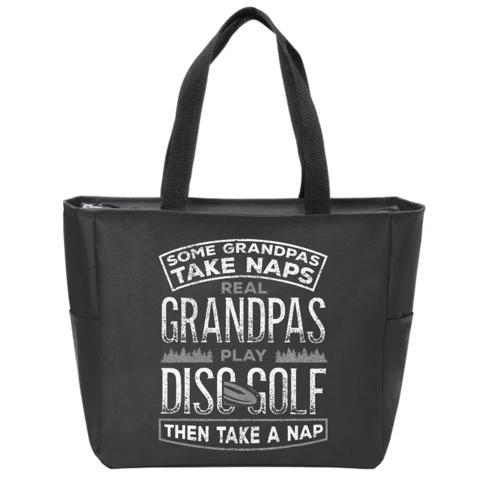 Disc Golf Vintage Funny Disc Golfing Dad Lover Player Zip Tote Bag