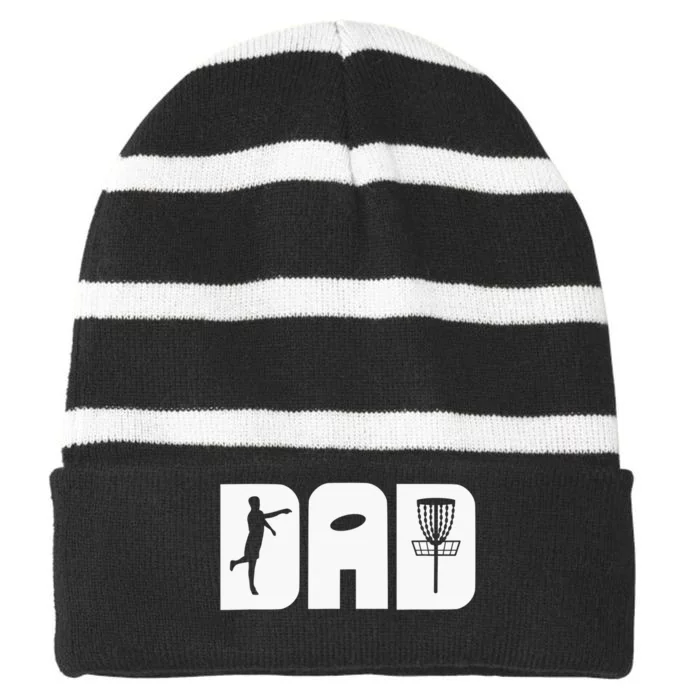 Disc Golf Vintage Funny Disc Golfing Dad Lover Player Gift Striped Beanie with Solid Band