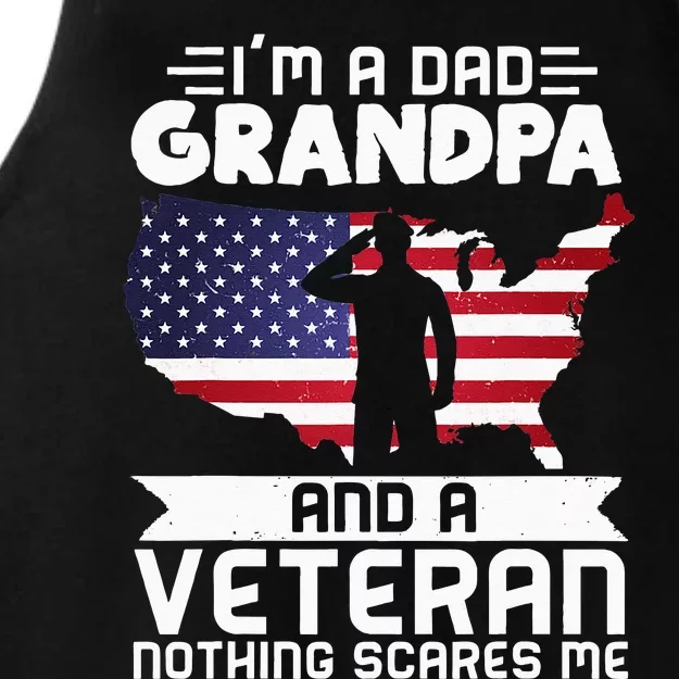 Dad Grandpa Veteran Nothing Scares Patriotic Veterans Day Ladies Tri-Blend Wicking Tank