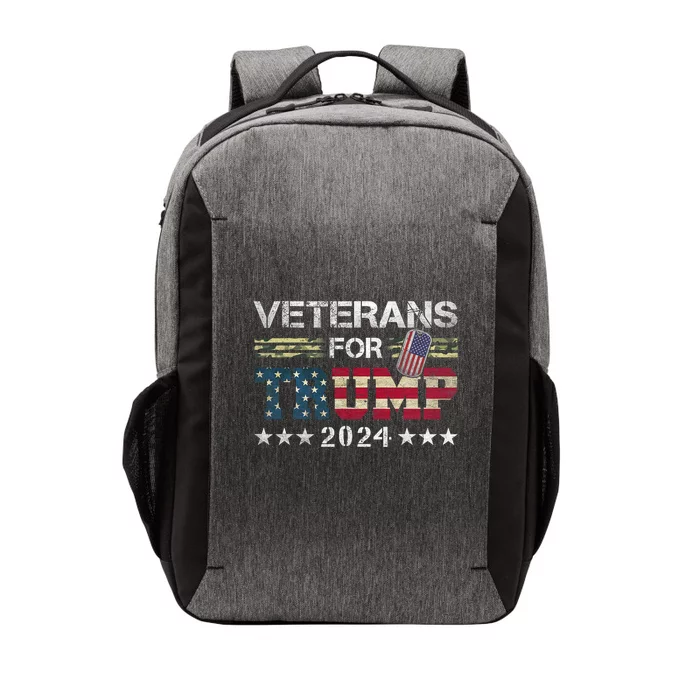 Dad Grandpa Veterans For Trump 2024 American Flag Camo Vector Backpack