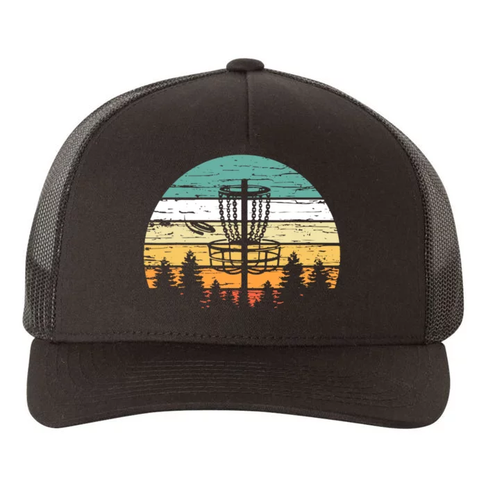 Disc Golf Vintage Sunset Yupoong Adult 5-Panel Trucker Hat