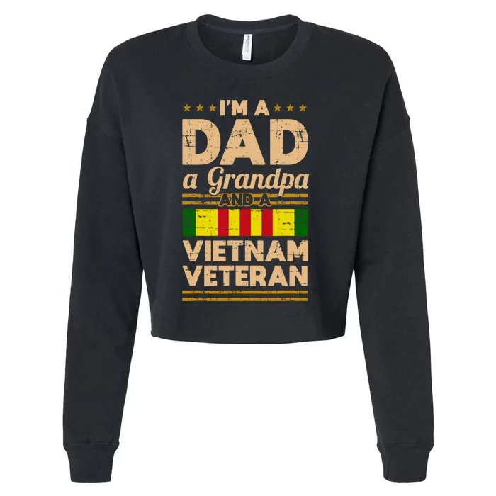 Dad Grandpa Vietnam Veteran VintageS Gift Cropped Pullover Crew