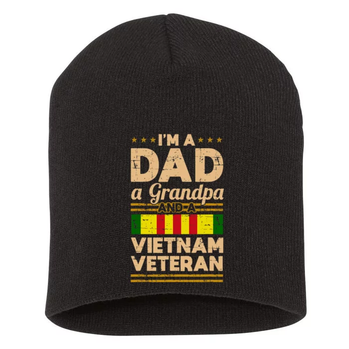 Dad Grandpa Vietnam Veteran VintageS Gift Short Acrylic Beanie