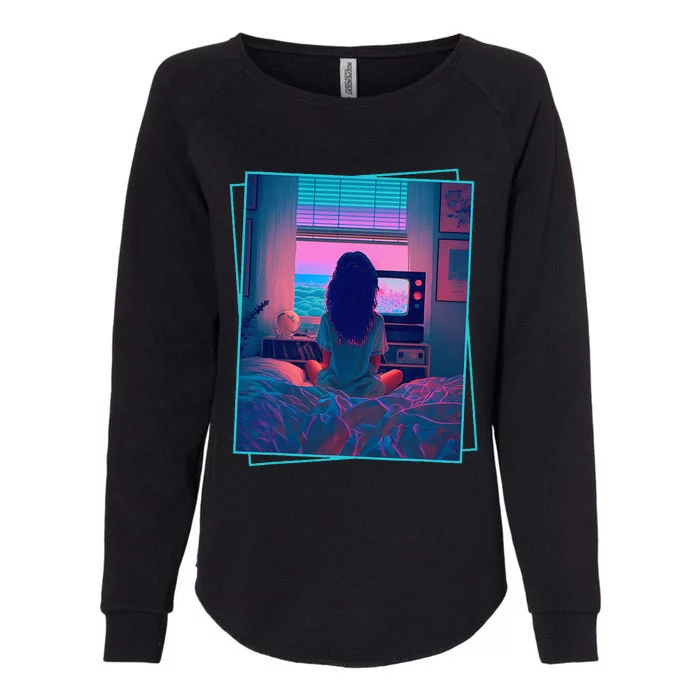 Dreamy Girl Vaporwave Anime Chill 90s Ethereal Alt Aesthetic Womens California Wash Sweatshirt