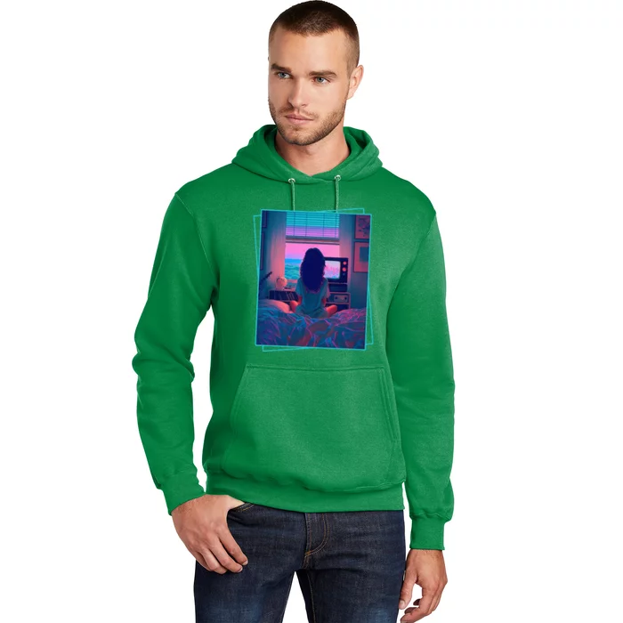 Dreamy Girl Vaporwave Anime Chill 90s Ethereal Alt Aesthetic Hoodie