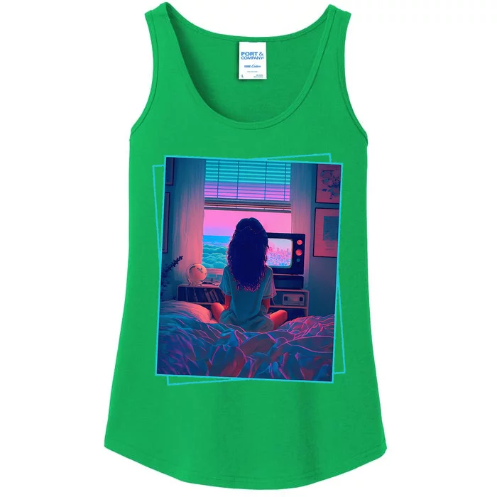 Dreamy Girl Vaporwave Anime Chill 90s Ethereal Alt Aesthetic Ladies Essential Tank