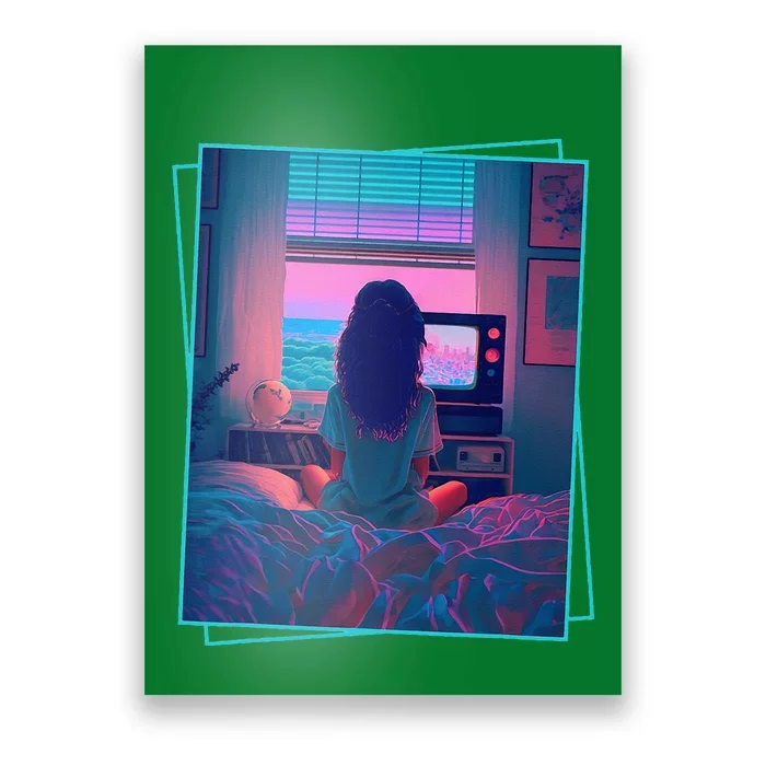 Dreamy Girl Vaporwave Anime Chill 90s Ethereal Alt Aesthetic Poster