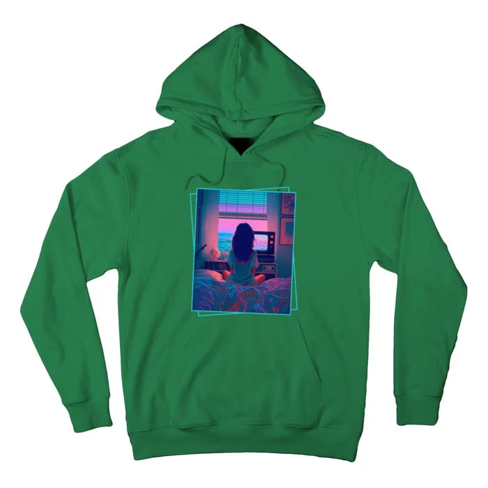 Dreamy Girl Vaporwave Anime Chill 90s Ethereal Alt Aesthetic Tall Hoodie