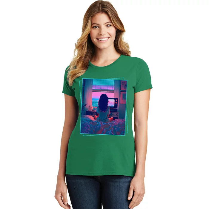 Dreamy Girl Vaporwave Anime Chill 90s Ethereal Alt Aesthetic Women's T-Shirt