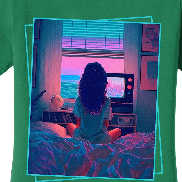 Dreamy Girl Vaporwave Anime Chill 90s Ethereal Alt Aesthetic Women's T-Shirt