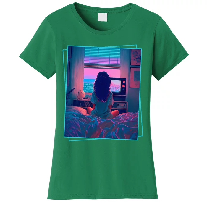 Dreamy Girl Vaporwave Anime Chill 90s Ethereal Alt Aesthetic Women's T-Shirt