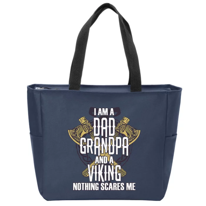 Dad Grandpa Viking Warrior Norse Mythology Valhalla Gift Zip Tote Bag