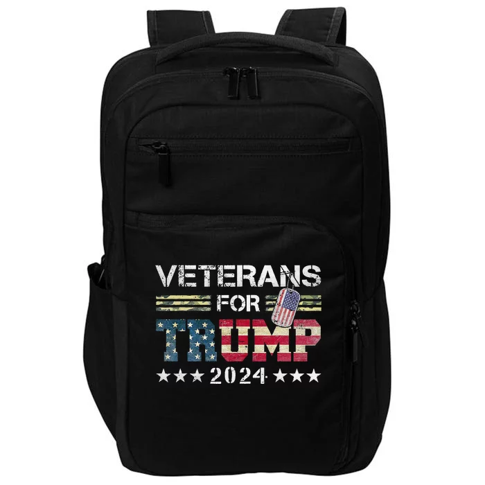 Dad Grandpa Veterans For Trump 2024 American Flag Camo Impact Tech Backpack