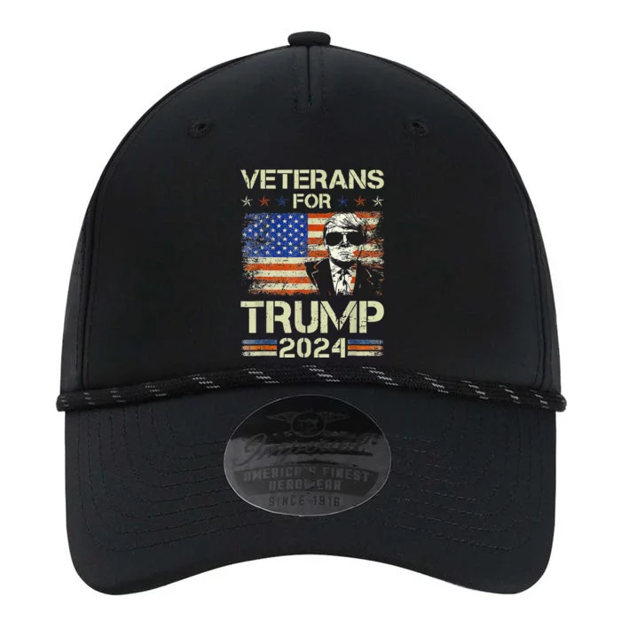 Dad Grandpa Veterans For Trump 2024 American Flag Camo Performance The Dyno Cap