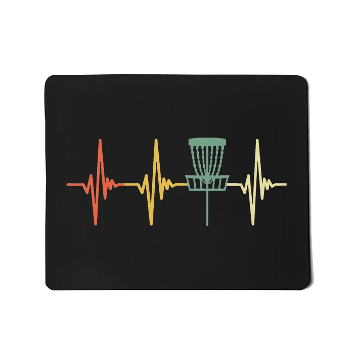 Disc Golf Vintage Heartbeat Gift Disc Golf Mousepad