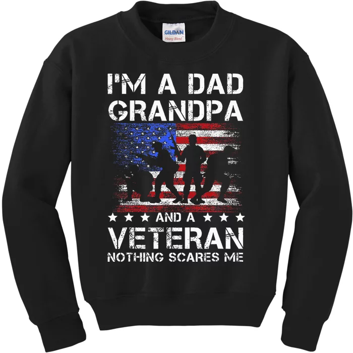 Dad Grandpa Veteran Nothing Scares Fathers Day Kids Sweatshirt