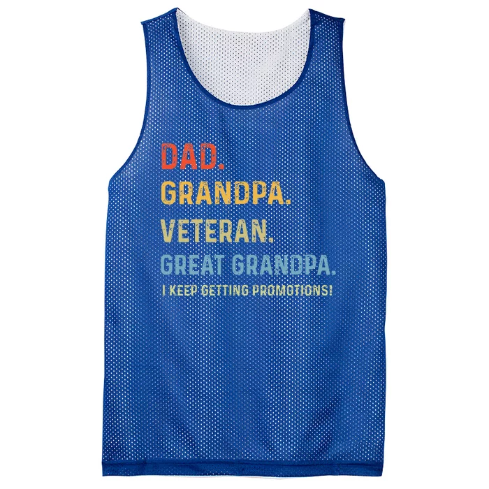 Dad Grandpa Veteran Great Grandpa From Grandkids Mesh Reversible Basketball Jersey Tank