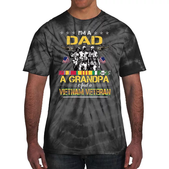 Dad Grandpa Vietnam Veteran Vintage Military Tie-Dye T-Shirt