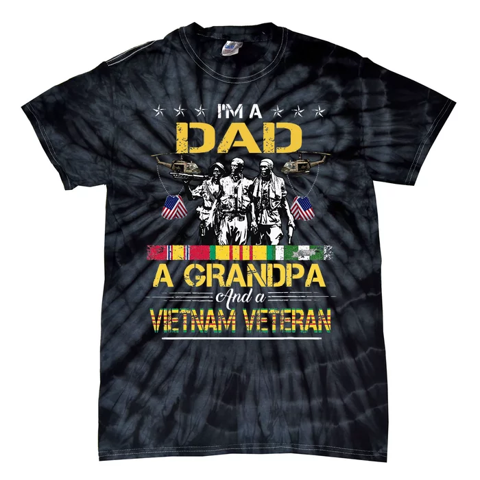 Dad Grandpa Vietnam Veteran Vintage Military Tie-Dye T-Shirt