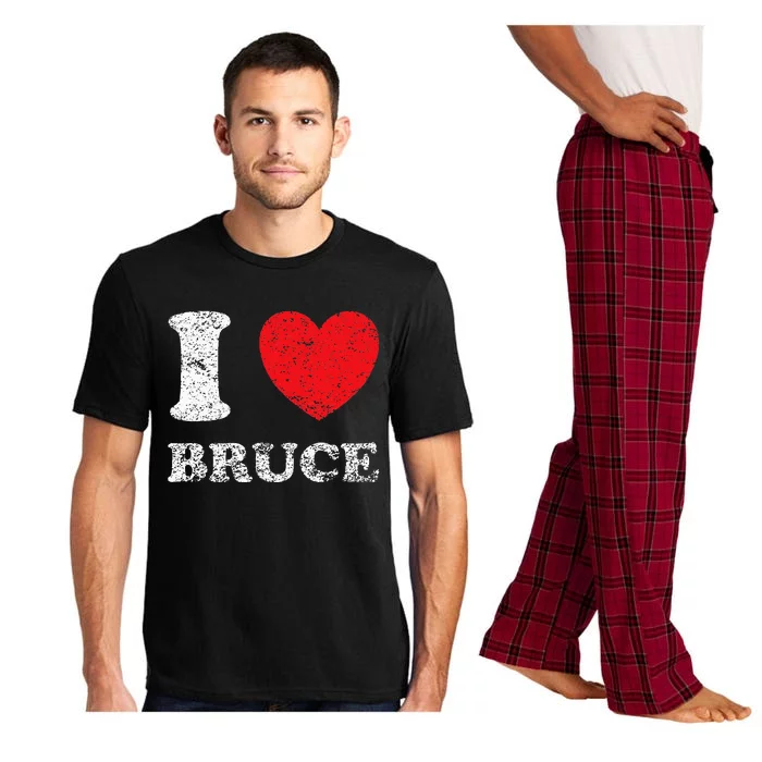 Distressed Grunge Worn Out Style I Love Bruce Pajama Set