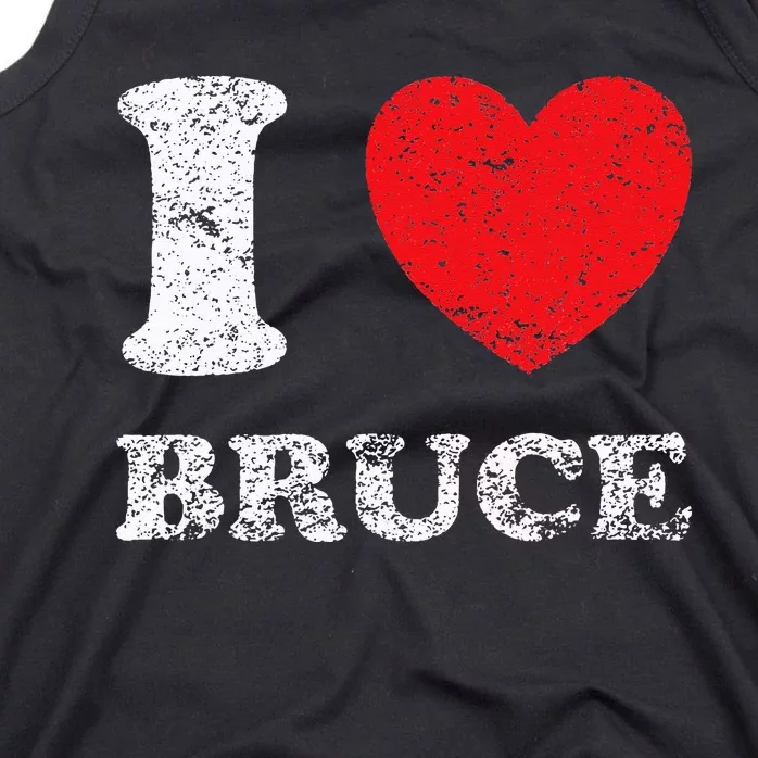 Distressed Grunge Worn Out Style I Love Bruce Tank Top