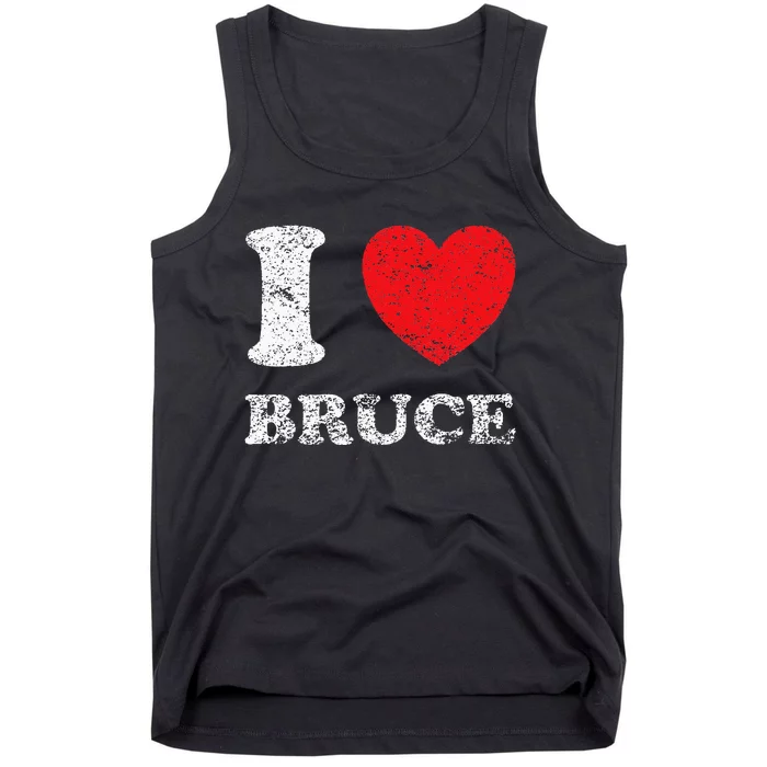 Distressed Grunge Worn Out Style I Love Bruce Tank Top