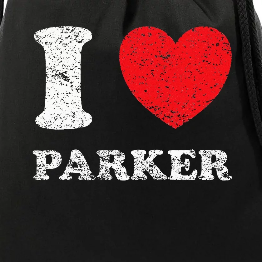 Distressed Grunge Worn Out Style I Love Parker Drawstring Bag