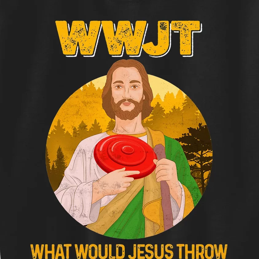 Disc Golf What Would Jesus Throw Frisbee Golf Kids Sweatshirt