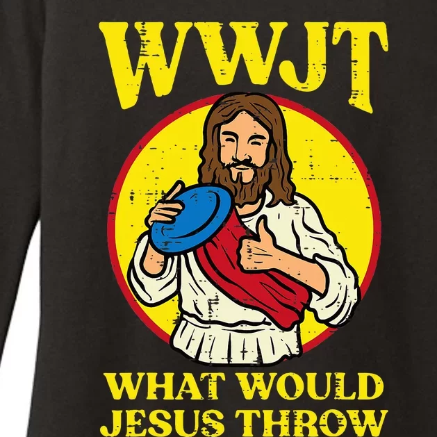 Disc Golf Wwjt What Would Jesus Throw Frisbee Womens CVC Long Sleeve Shirt