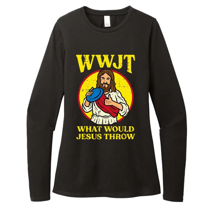 Disc Golf Wwjt What Would Jesus Throw Frisbee Womens CVC Long Sleeve Shirt