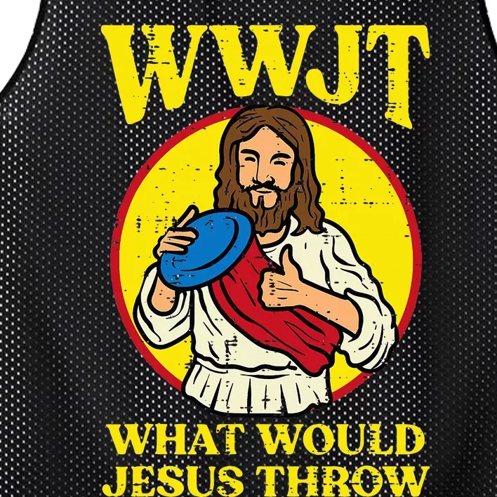 Disc Golf Wwjt What Would Jesus Throw Frisbee Mesh Reversible Basketball Jersey Tank