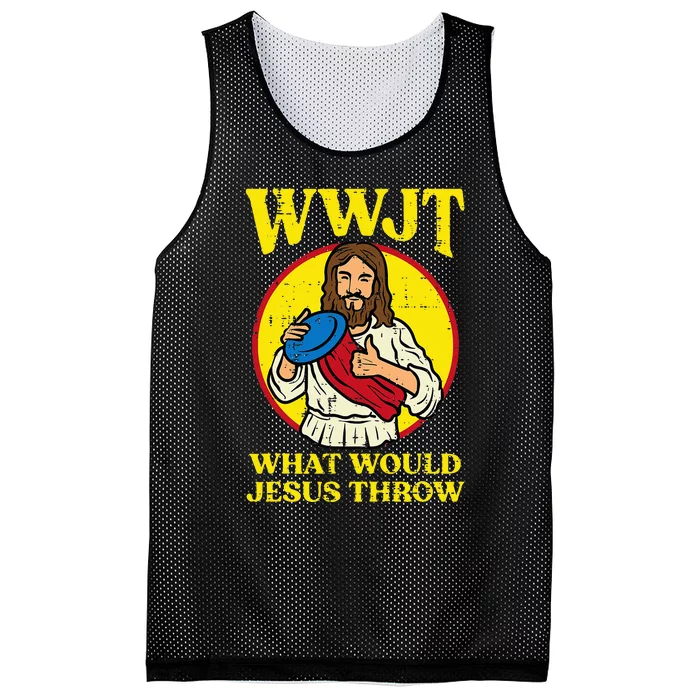 Disc Golf Wwjt What Would Jesus Throw Frisbee Mesh Reversible Basketball Jersey Tank