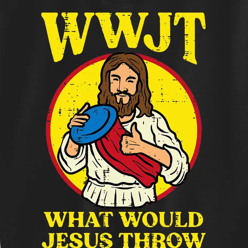 Disc Golf Wwjt What Would Jesus Throw Frisbee Kids Sweatshirt