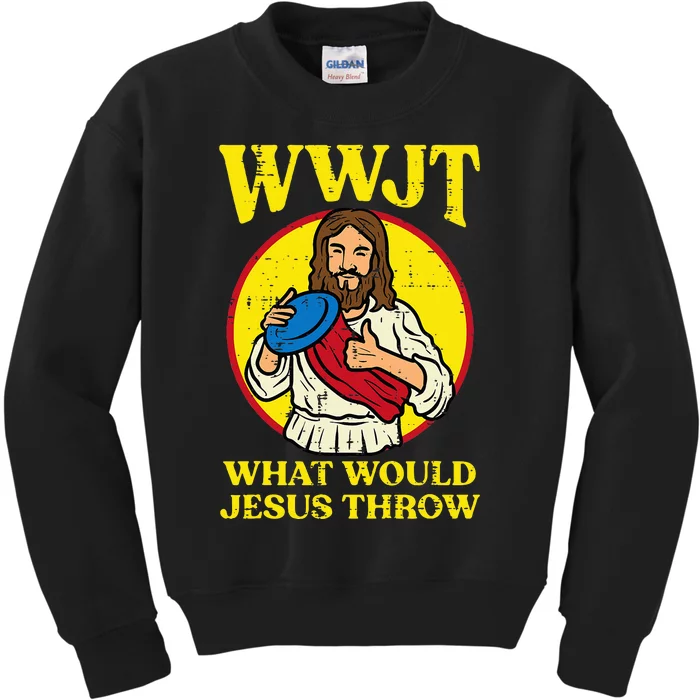 Disc Golf Wwjt What Would Jesus Throw Frisbee Kids Sweatshirt