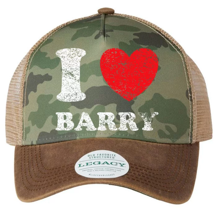 Distressed Grunge Worn Out Style I Love Barry Legacy Tie Dye Trucker Hat